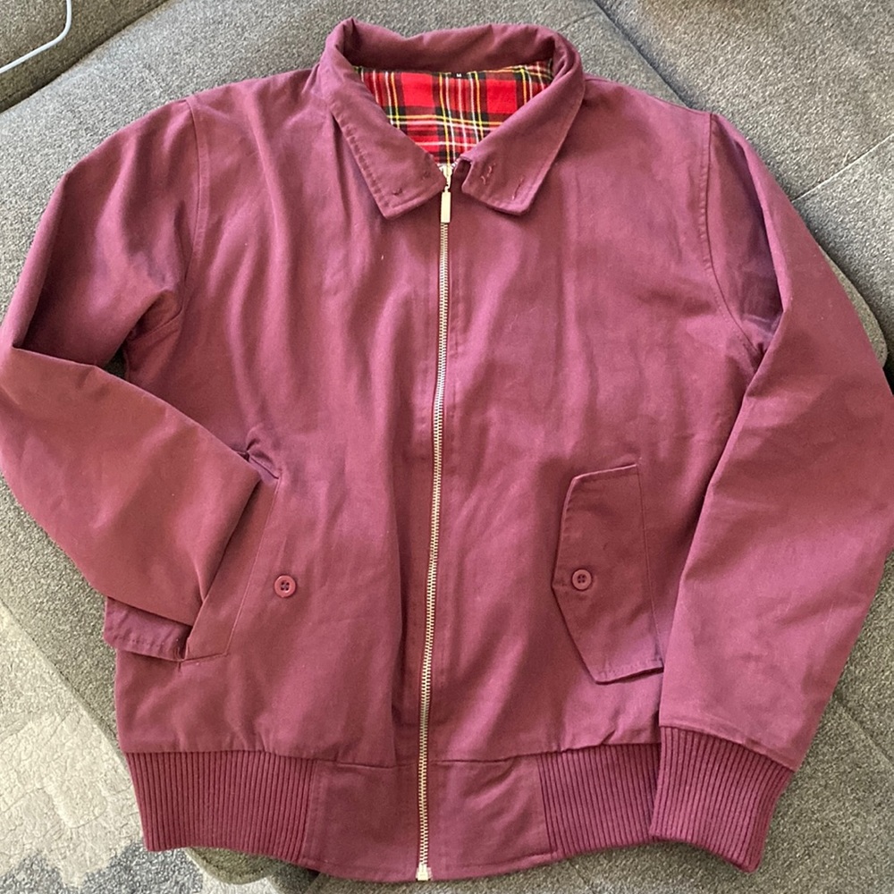 Burgundy Bomber Jacket Size M